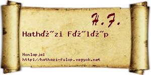 Hatházi Fülöp névjegykártya